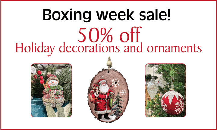 Boxing week sale 50% off Holiday Decorations and Ornaments